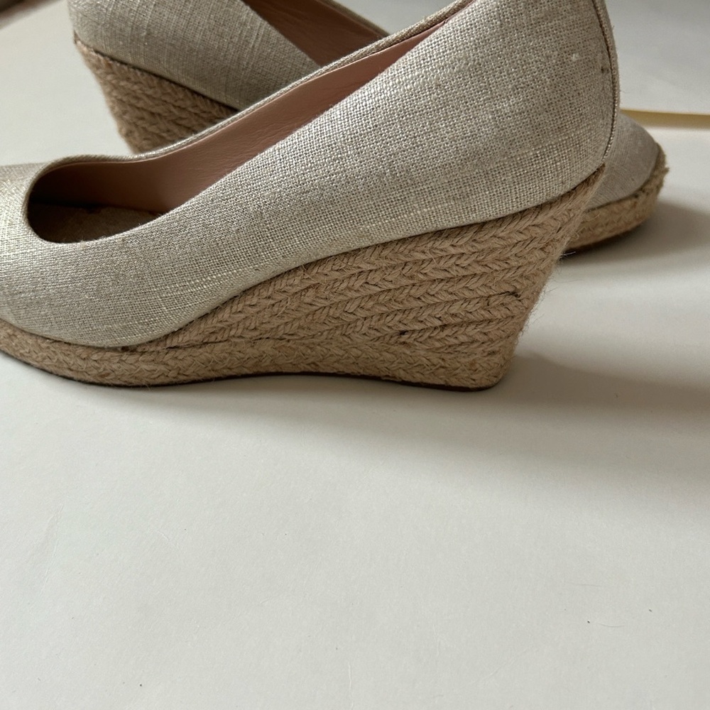 J. Crew Seville Espadrille Wedges in Metallic Gold Canvas - Picture 2 of 12